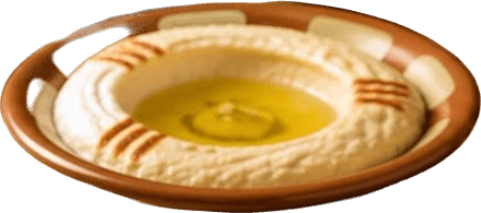 Bol de hommos nappé d'huile d'olive